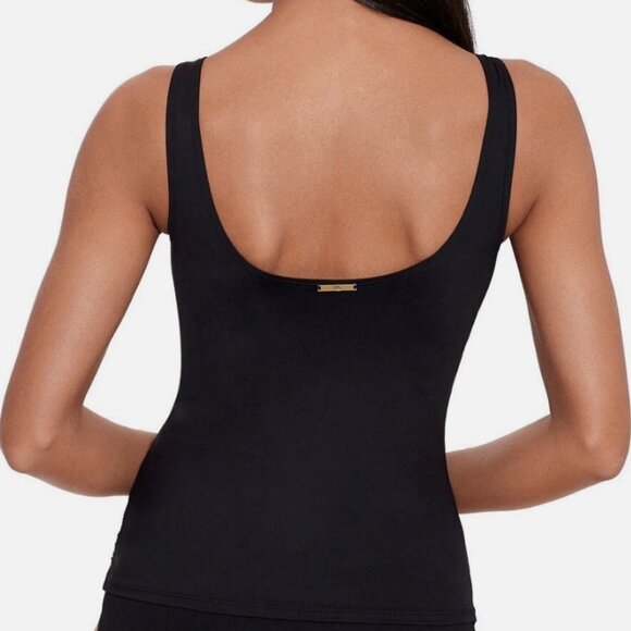 Lauren Ralph Lauren Beach Club Solid Ruffle Underwire Tankini Top Size 8 - Picture 9 of 10